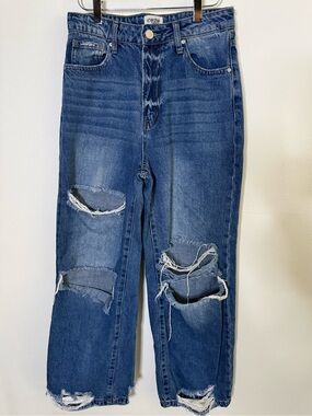 Insane Gene High Rise Distressed Straight Leg Jeans 26 100% Cotton